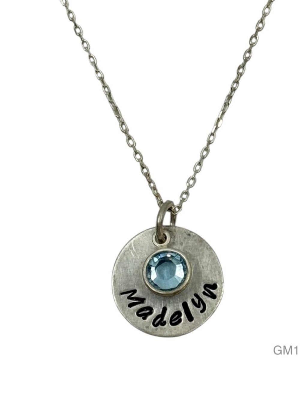 Hand Made sterling silver blue topaz Madelyn necklace - GM1204